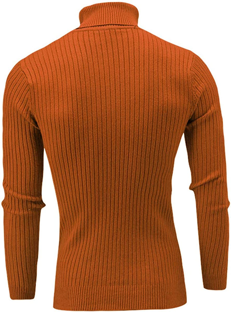 Mens Ribbed Slim Fit Knitted Pullover Turtleneck Sweater KENNRICK