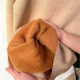 Winter Fleece Thick Knitted Bottoming Shirt Thicken Plus Velvet Tops Sweater KENNRICK