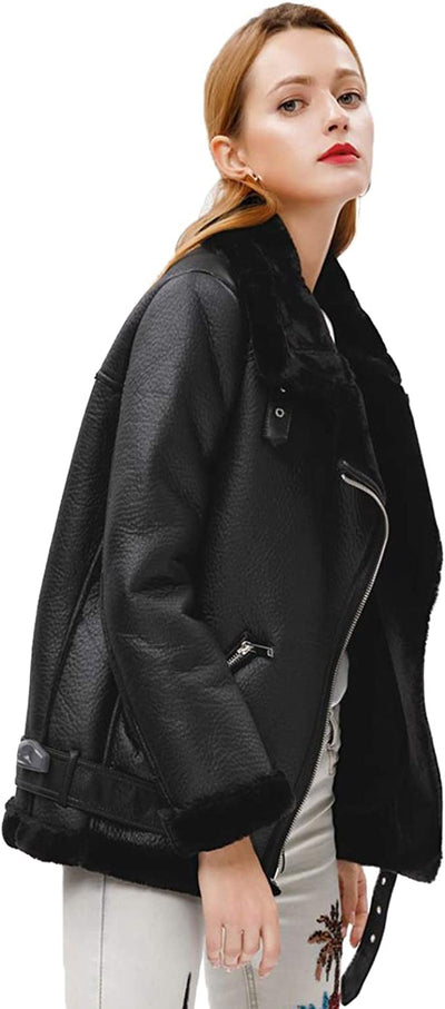 Women Sheepskin Coat Leather Jackets KENNRICK