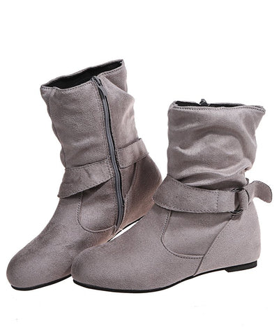 Ankle Round Toe Thick Heel Low Tube Boots KENNRICK